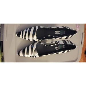 Caverley zebra leather pointed-toe pump